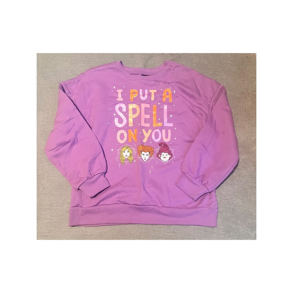 Disney Hocus Pocus I Put A Spell On You Kids‎ Sweatshirt Purple Princess Graphic